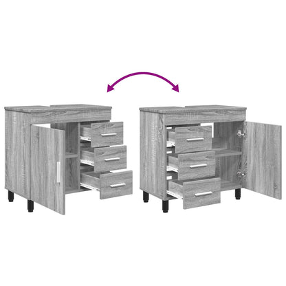 vidaXL Bathroom Vanity Unit Grey Sonoma 60 x 35 x 60 cm