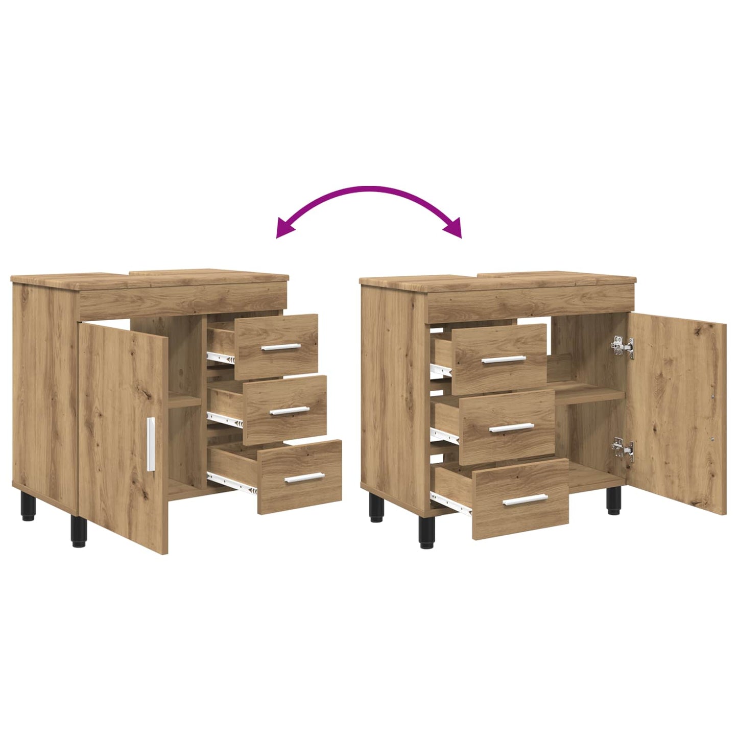 vidaXL Bathroom Vanity Unit Artisan Oak 60 x 35 x 60 cm