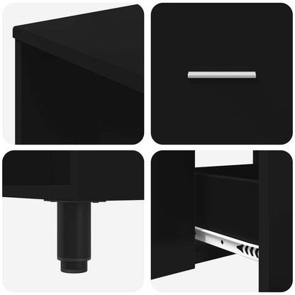 vidaXL Bathroom Vanity Unit Black 80 x 35 x 60 cm Engineered Wood