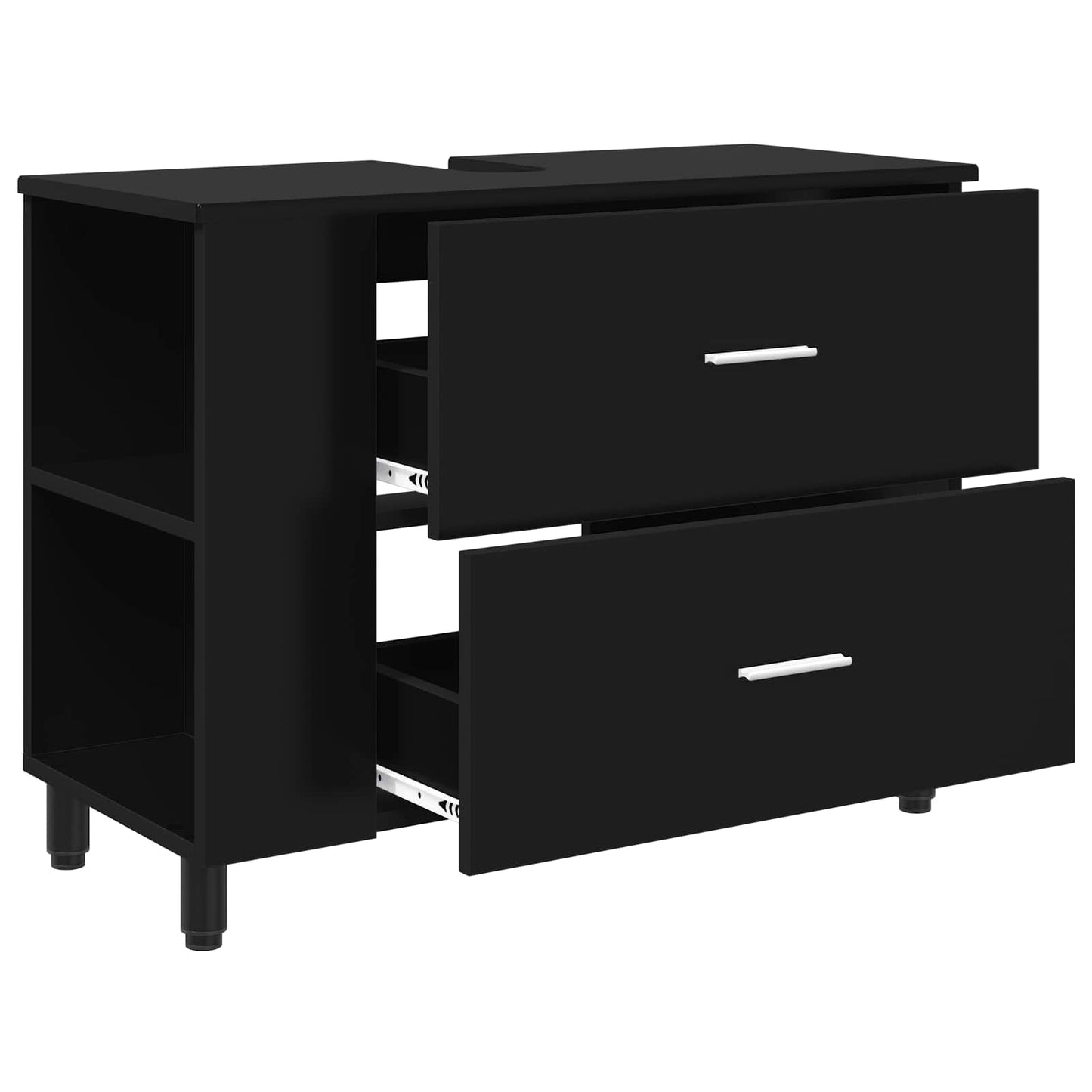 vidaXL Bathroom Vanity Unit Black 80 x 35 x 60 cm Engineered Wood