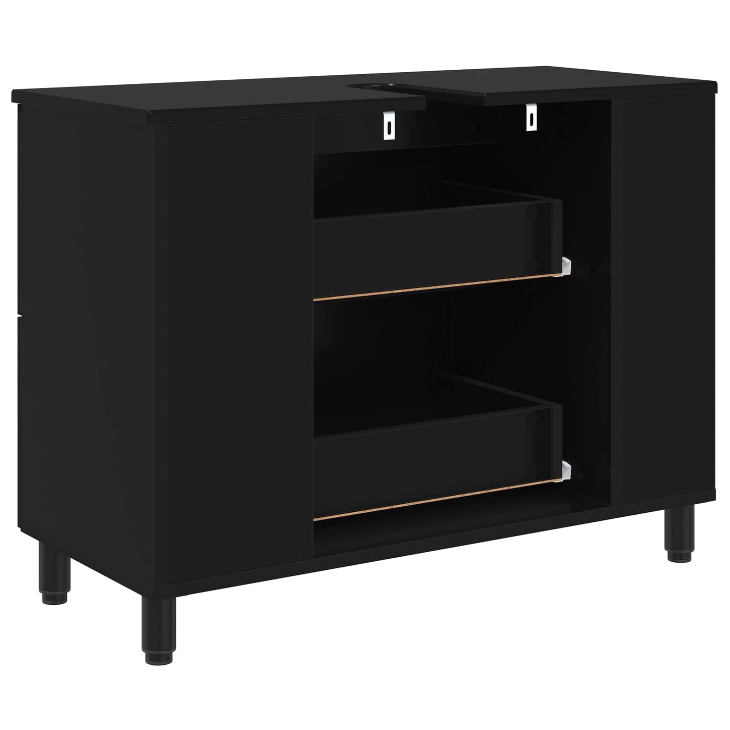 vidaXL Bathroom Vanity Unit Black 80 x 35 x 60 cm Engineered Wood