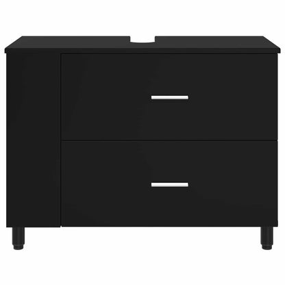 vidaXL Bathroom Vanity Unit Black 80 x 35 x 60 cm Engineered Wood