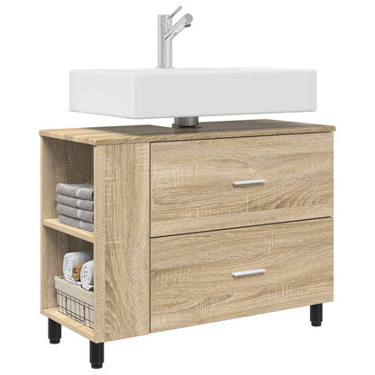 vidaXL Bathroom Vanity Unit Sonoma Oak 80 x 35 x 60 cm Engineered Wood