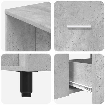 vidaXL Bathroom Vanity Unit Concrete Grey 80 x 35 x 60 cm