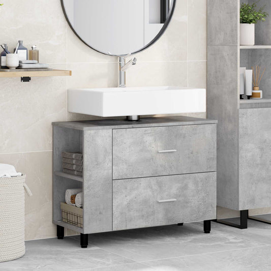 vidaXL Bathroom Vanity Unit Concrete Grey 80 x 35 x 60 cm