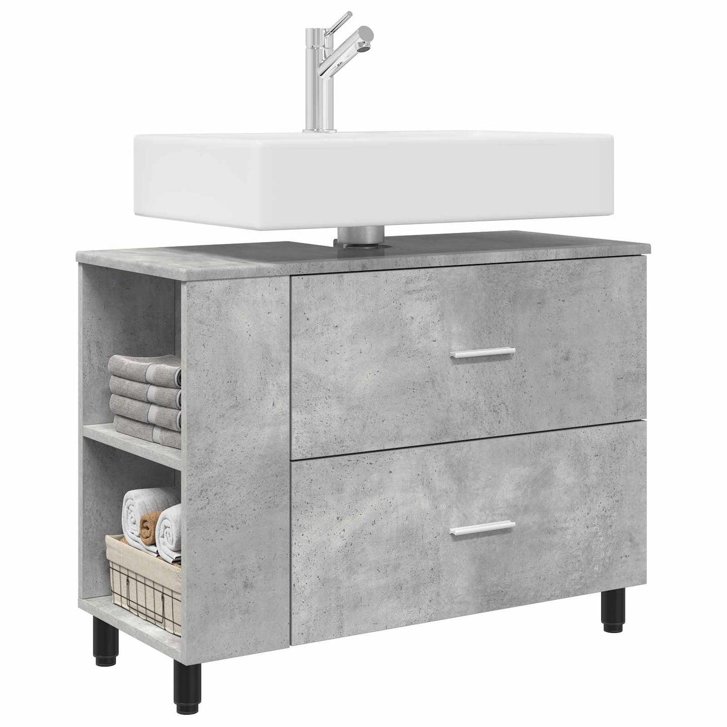 vidaXL Bathroom Vanity Unit Concrete Grey 80 x 35 x 60 cm