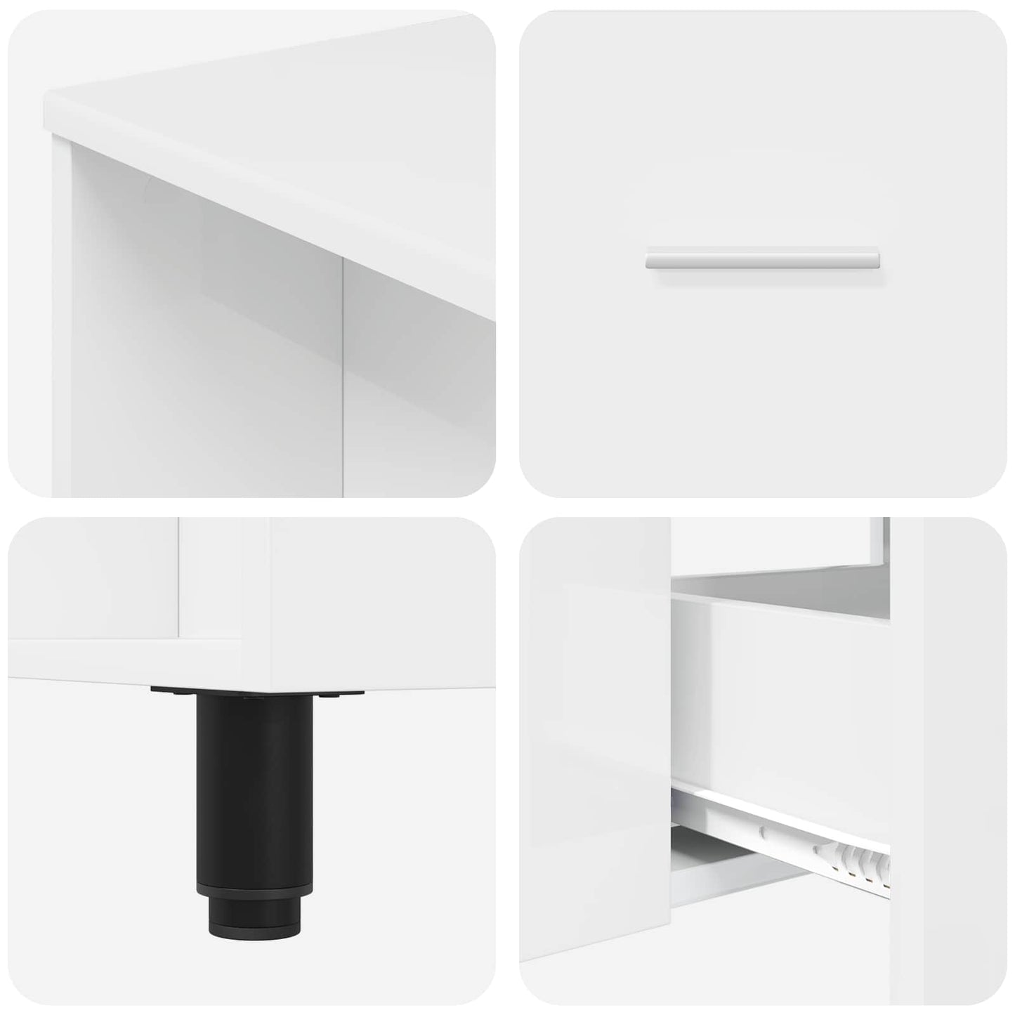 vidaXL Bathroom Vanity Unit High Gloss White 80 x 35 x 60 cm