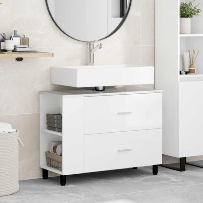 vidaXL Bathroom Vanity Unit High Gloss White 80 x 35 x 60 cm