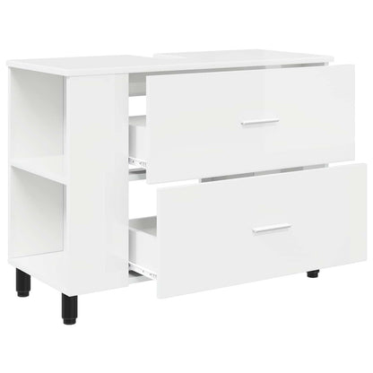 vidaXL Bathroom Vanity Unit High Gloss White 80 x 35 x 60 cm