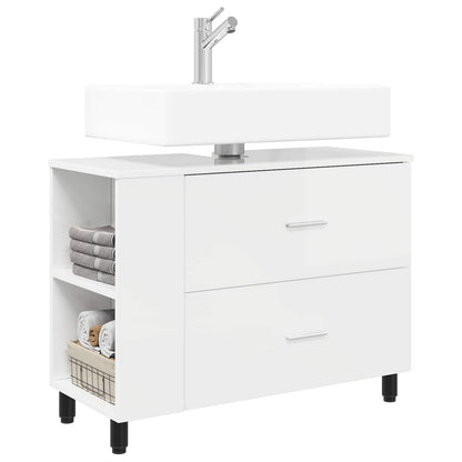 vidaXL Bathroom Vanity Unit High Gloss White 80 x 35 x 60 cm