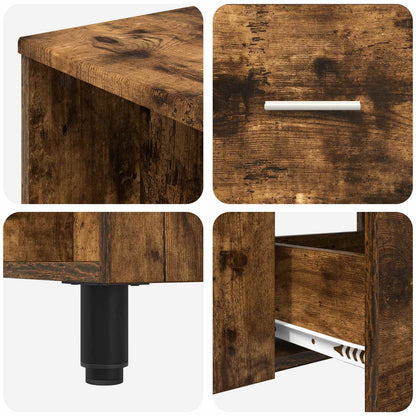 vidaXL Bathroom Vanity Unit Smoked Oak 80 x 35 x 60 cm Engineered Wood