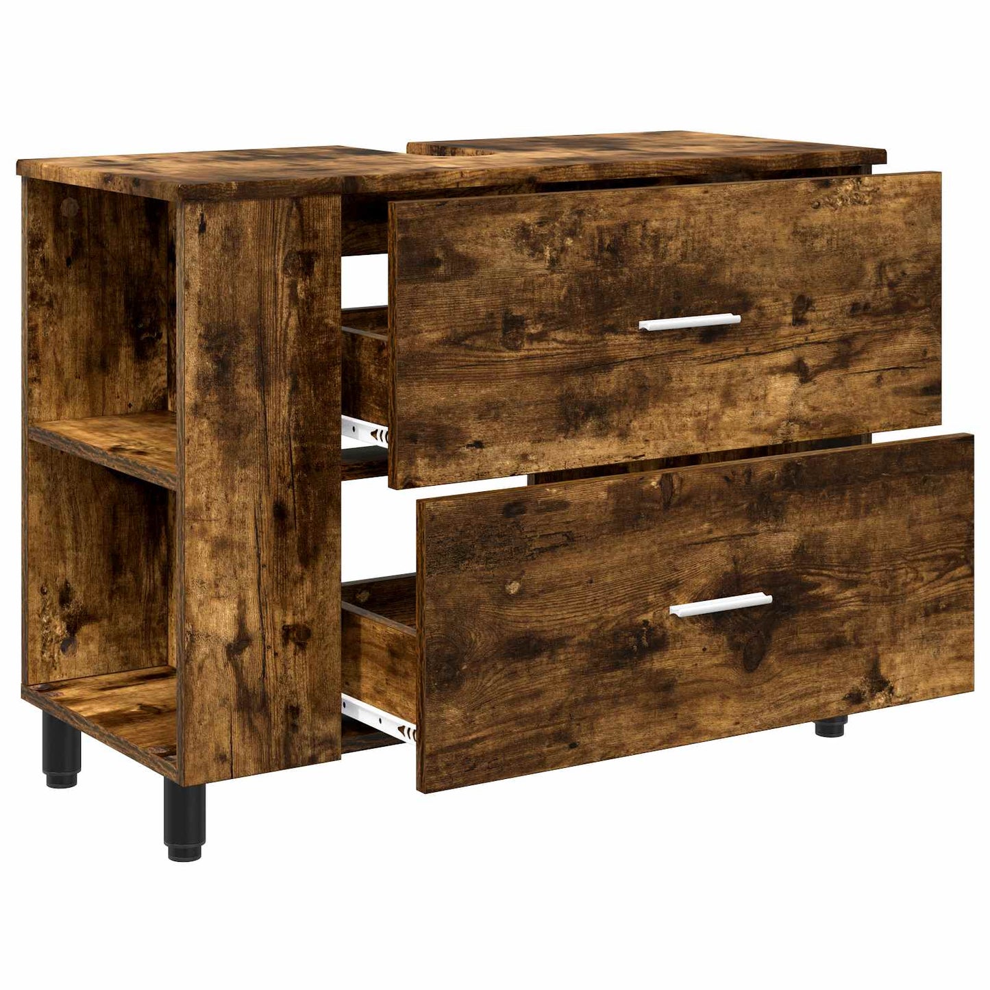 vidaXL Bathroom Vanity Unit Smoked Oak 80 x 35 x 60 cm Engineered Wood