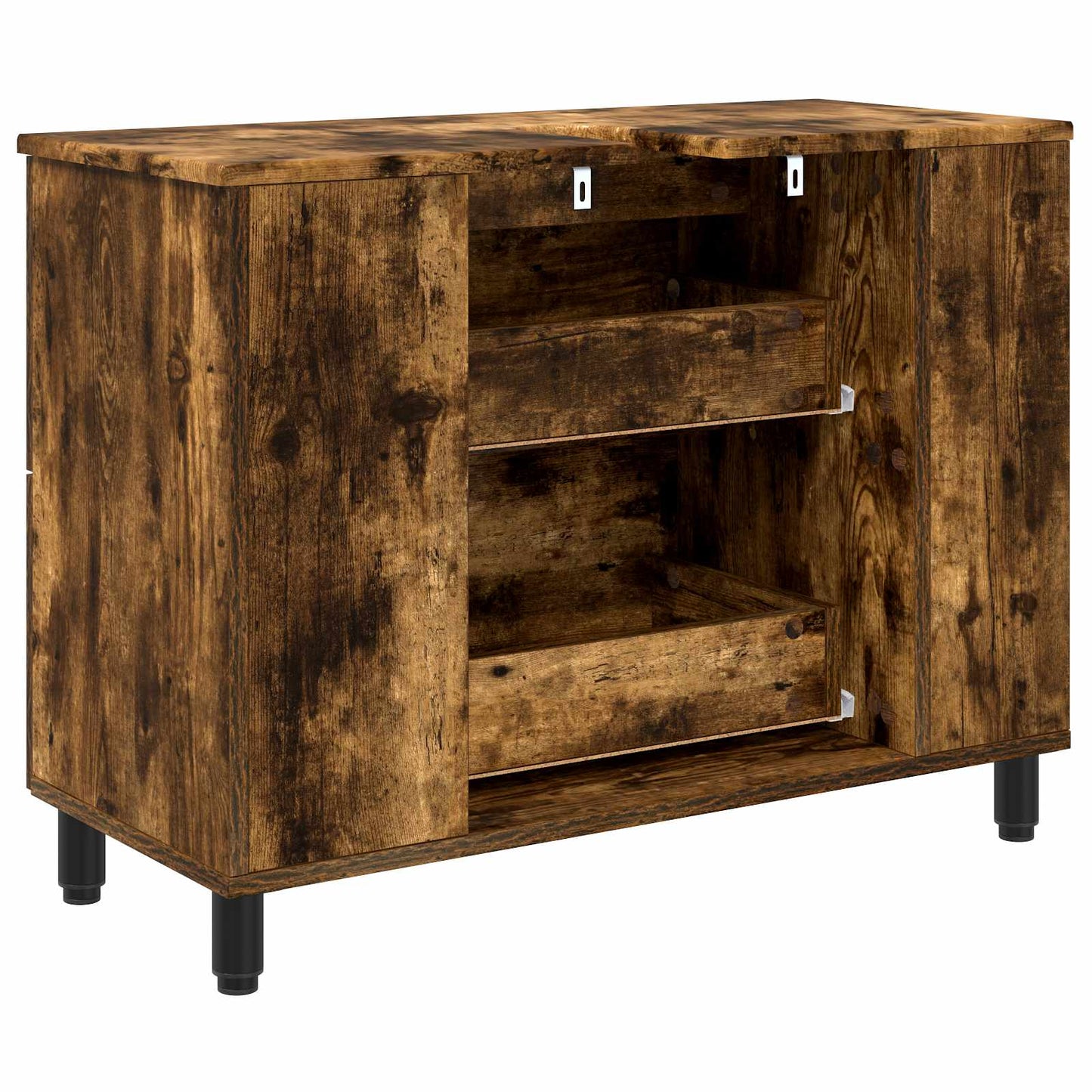 vidaXL Bathroom Vanity Unit Smoked Oak 80 x 35 x 60 cm Engineered Wood