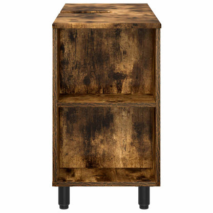 vidaXL Bathroom Vanity Unit Smoked Oak 80 x 35 x 60 cm Engineered Wood
