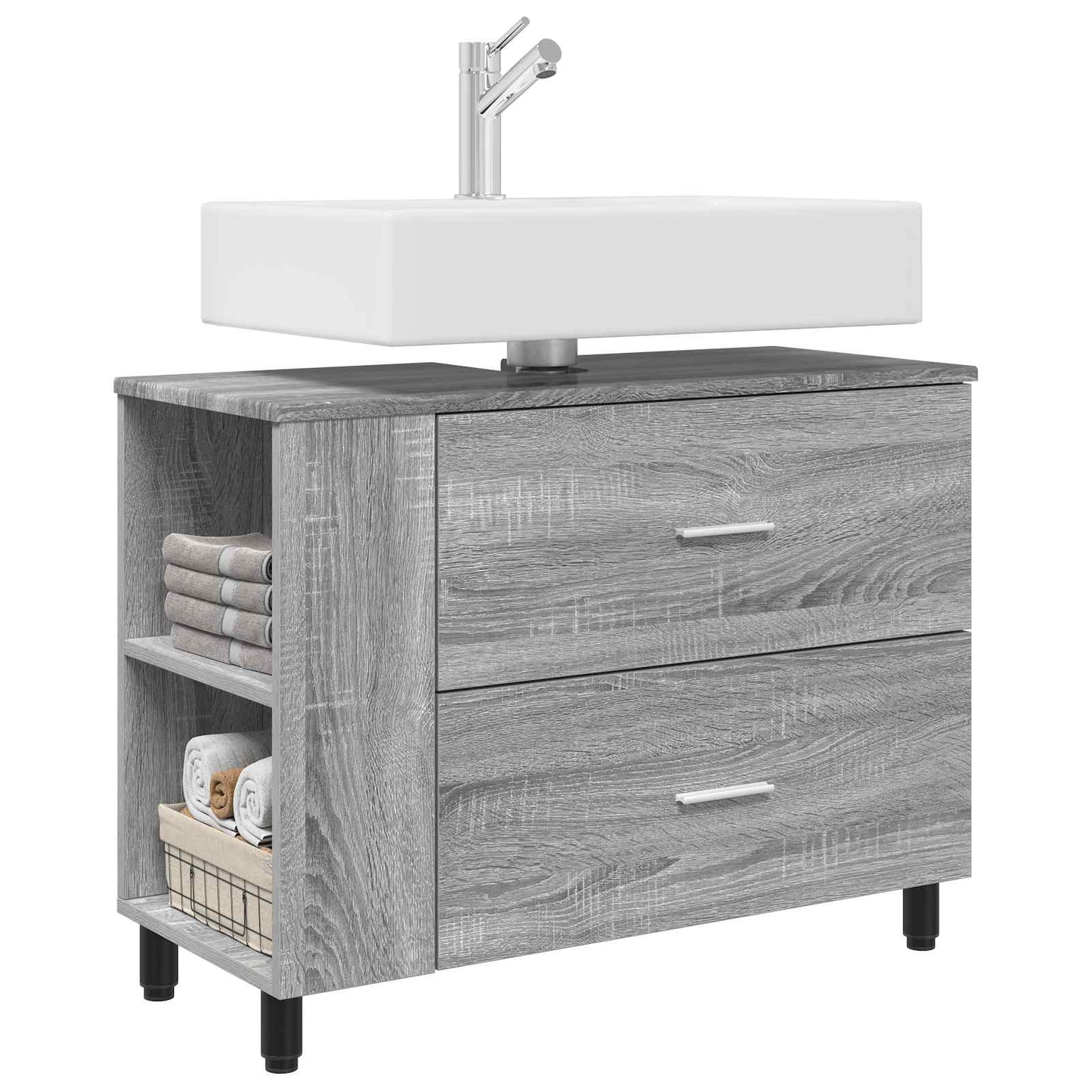vidaXL Bathroom Vanity Unit Grey Sonoma 80 x 35 x 60 cm