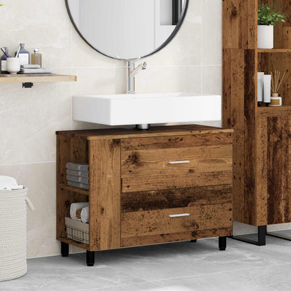 vidaXL Bathroom Vanity Unit Old Wood 80 x 35 x 60 cm Engineered Wood