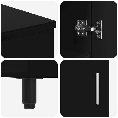 vidaXL Bathroom Vanity Unit Black 60 x 35 x 60 cm Engineered Wood