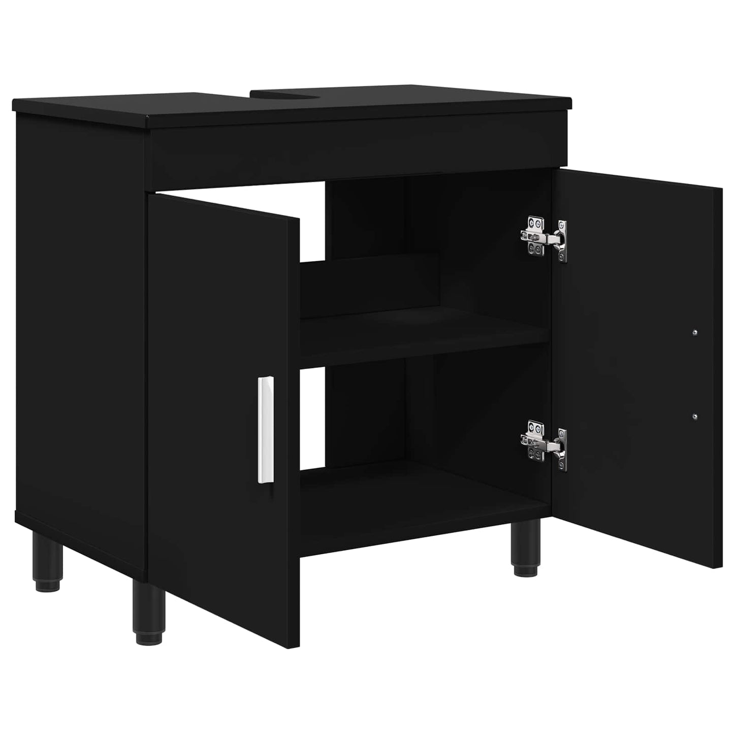 vidaXL Bathroom Vanity Unit Black 60 x 35 x 60 cm Engineered Wood