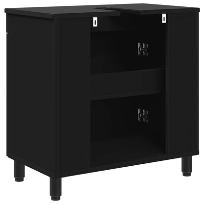 vidaXL Bathroom Vanity Unit Black 60 x 35 x 60 cm Engineered Wood