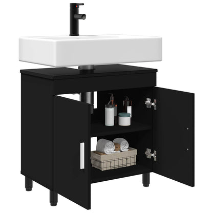 vidaXL Bathroom Vanity Unit Black 60 x 35 x 60 cm Engineered Wood