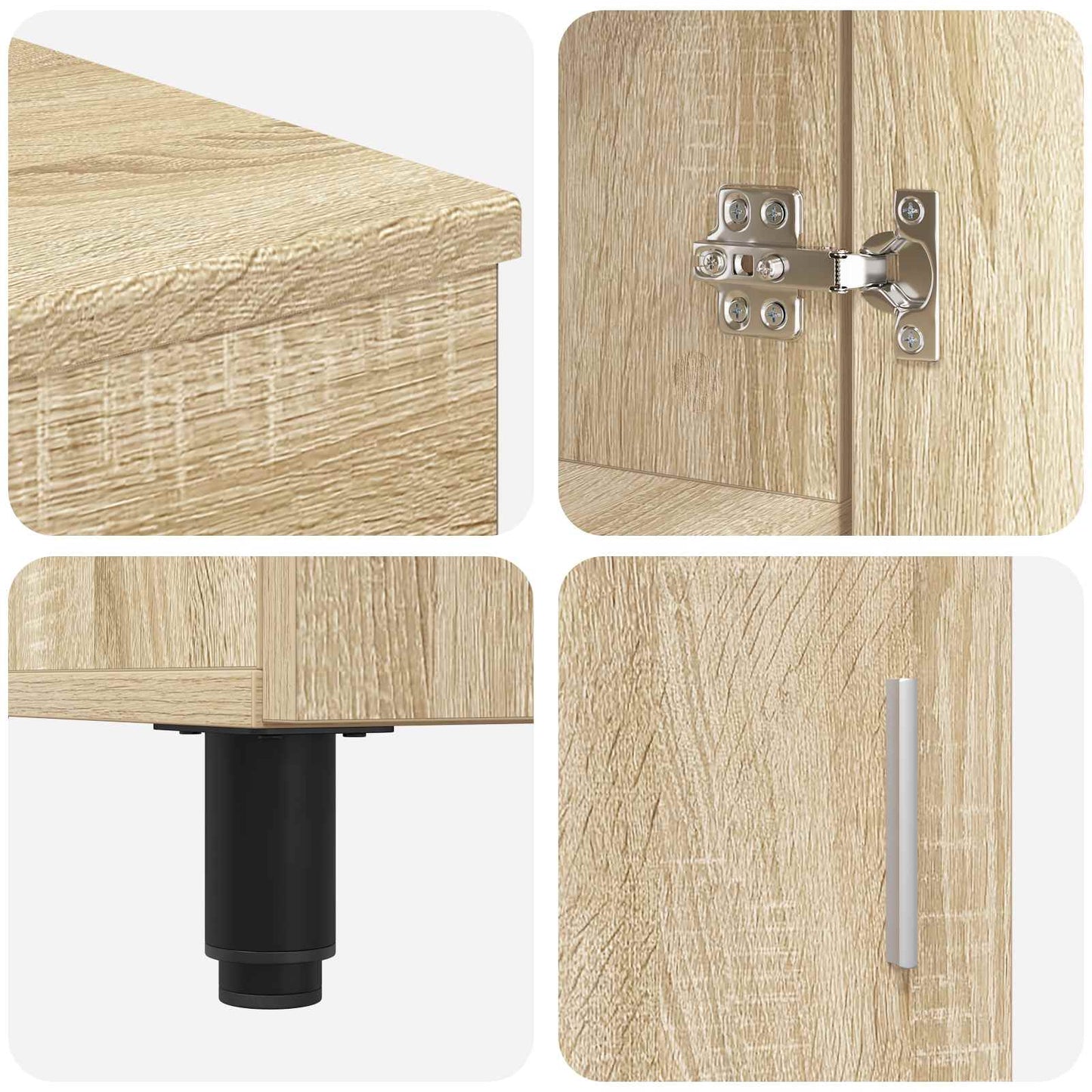 vidaXL Bathroom Vanity Unit Sonoma Oak 60 x 35 x 60 cm Engineered Wood