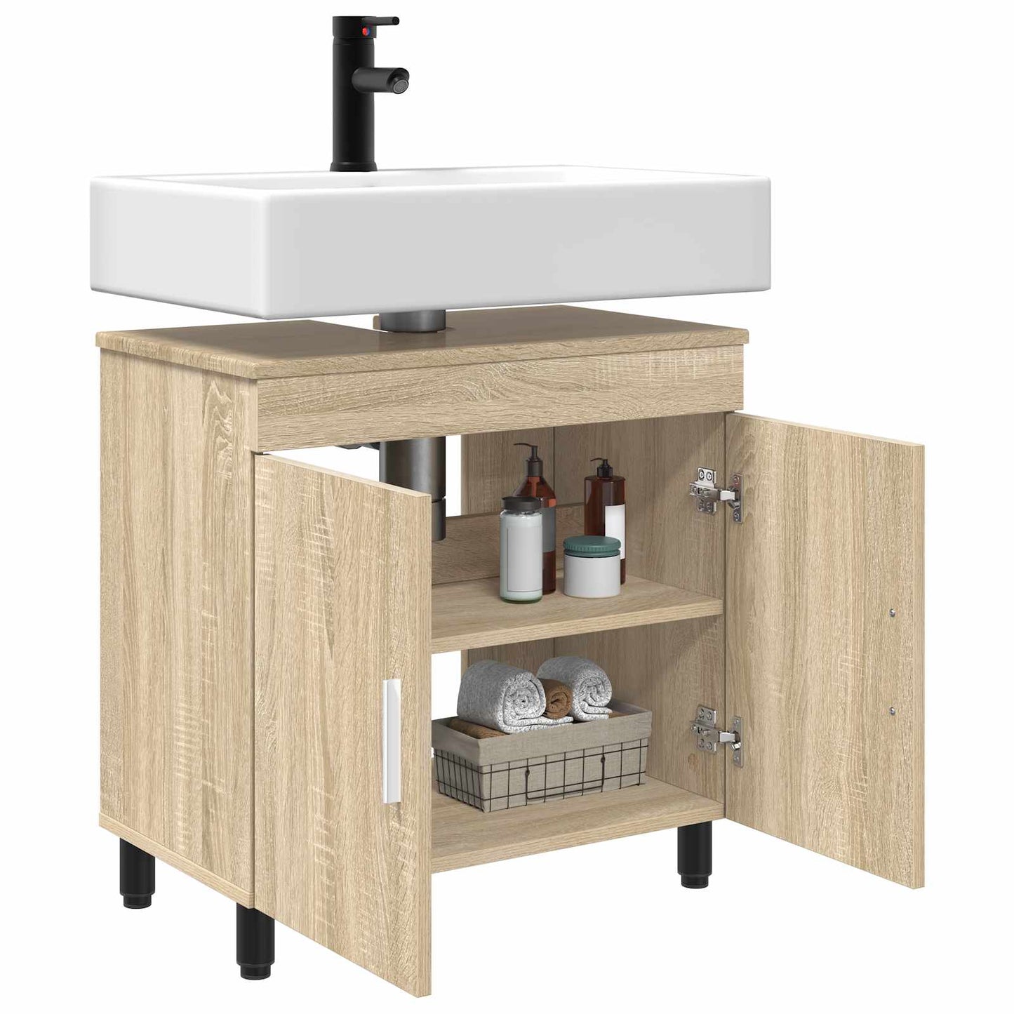 vidaXL Bathroom Vanity Unit Sonoma Oak 60 x 35 x 60 cm Engineered Wood