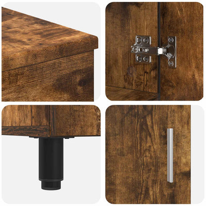 vidaXL Bathroom Vanity Unit Smoked Oak 60 x 35 x 60 cm Engineered Wood