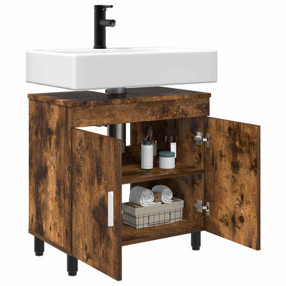 vidaXL Bathroom Vanity Unit Smoked Oak 60 x 35 x 60 cm Engineered Wood