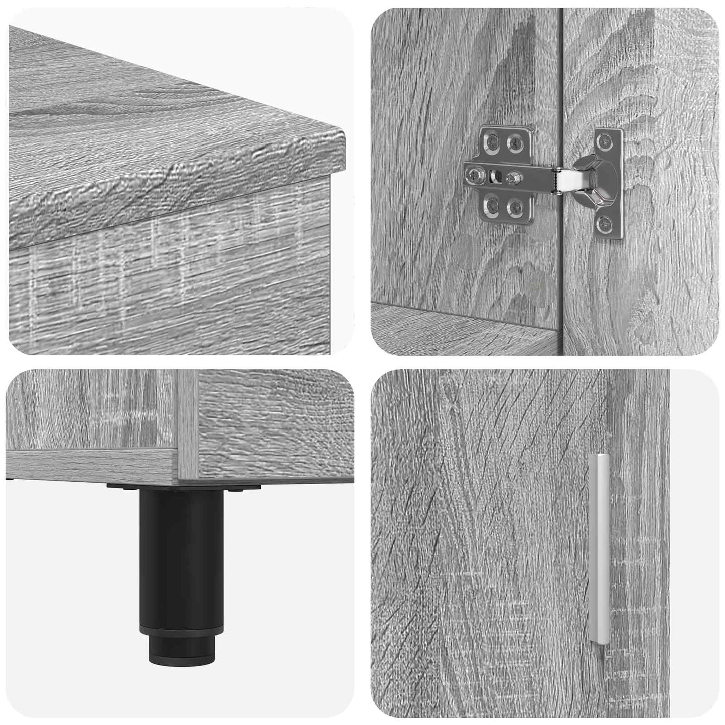 vidaXL Bathroom Vanity Unit Grey Sonoma 60 x 35 x 60 cm
