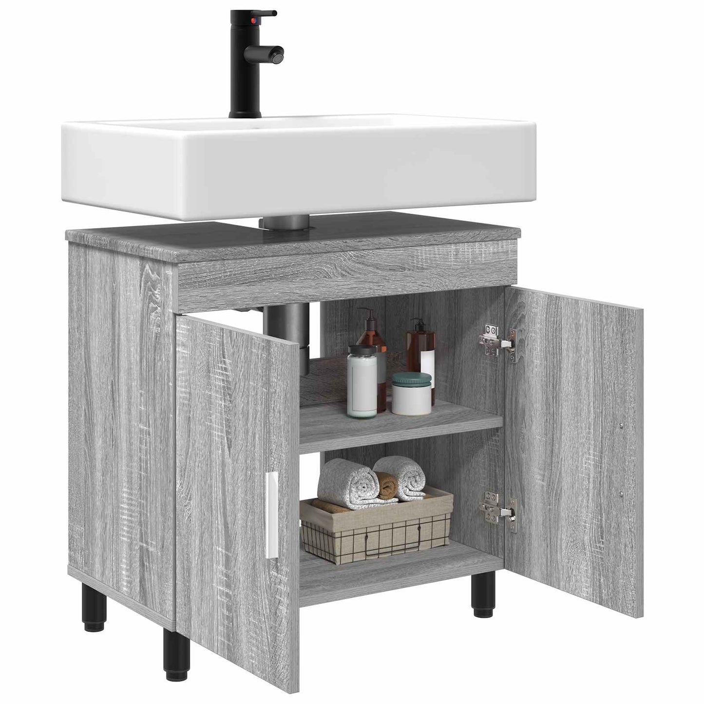 vidaXL Bathroom Vanity Unit Grey Sonoma 60 x 35 x 60 cm