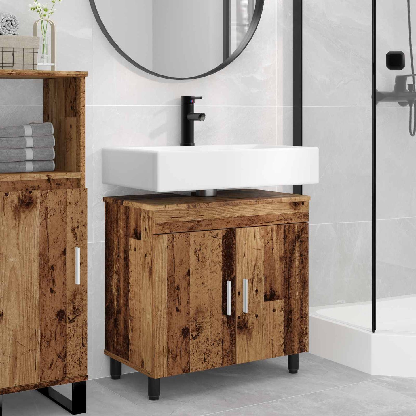 vidaXL Bathroom Vanity Unit Old Wood 60 x 35 x 60 cm Engineered Wood