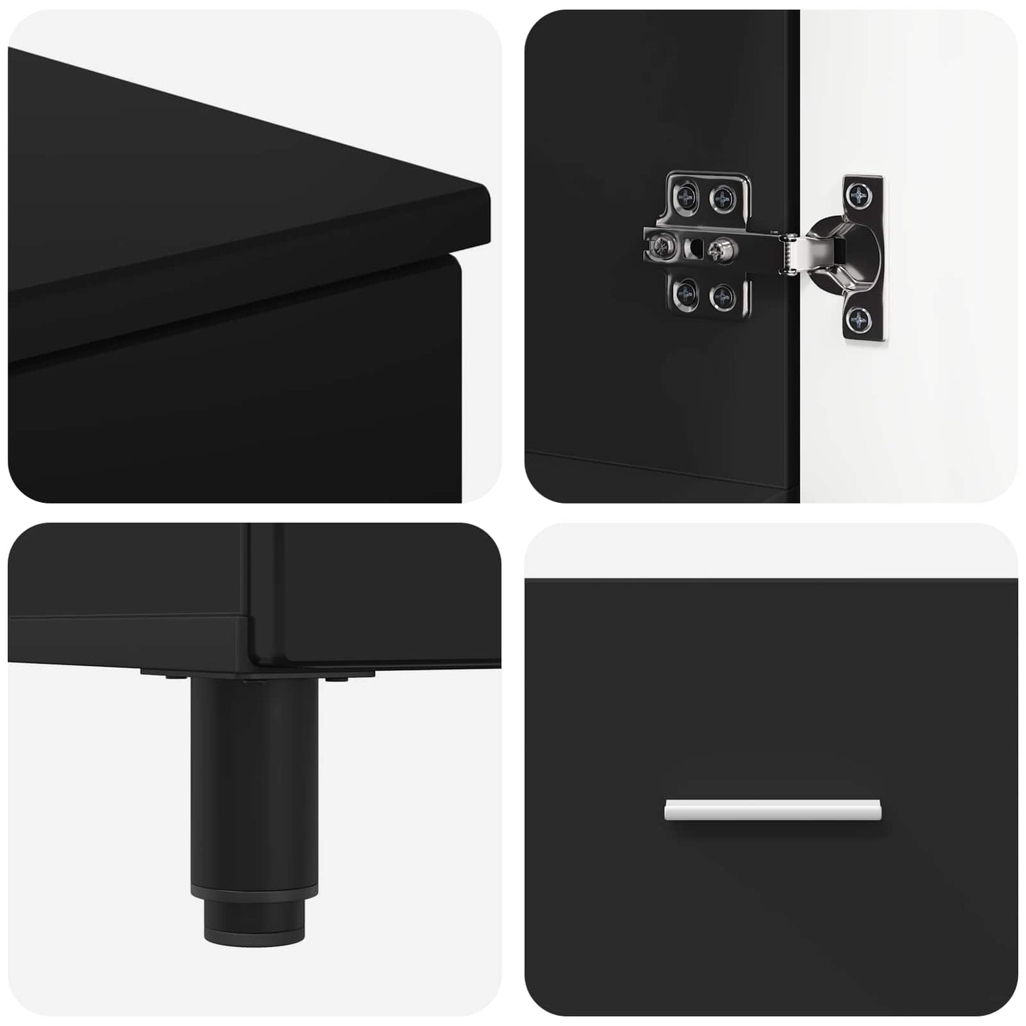 vidaXL Bathroom Vanity Unit Black 60 x 35 x 60 cm Engineered Wood