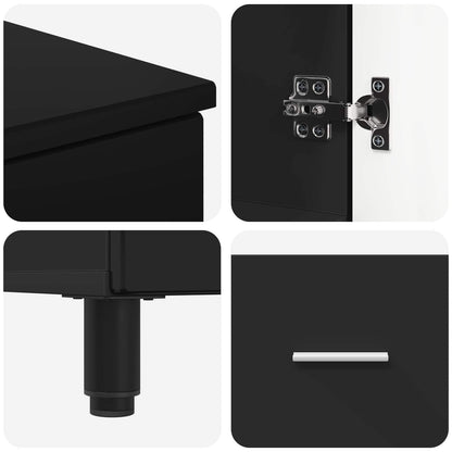 vidaXL Bathroom Vanity Unit Black 60 x 35 x 60 cm Engineered Wood