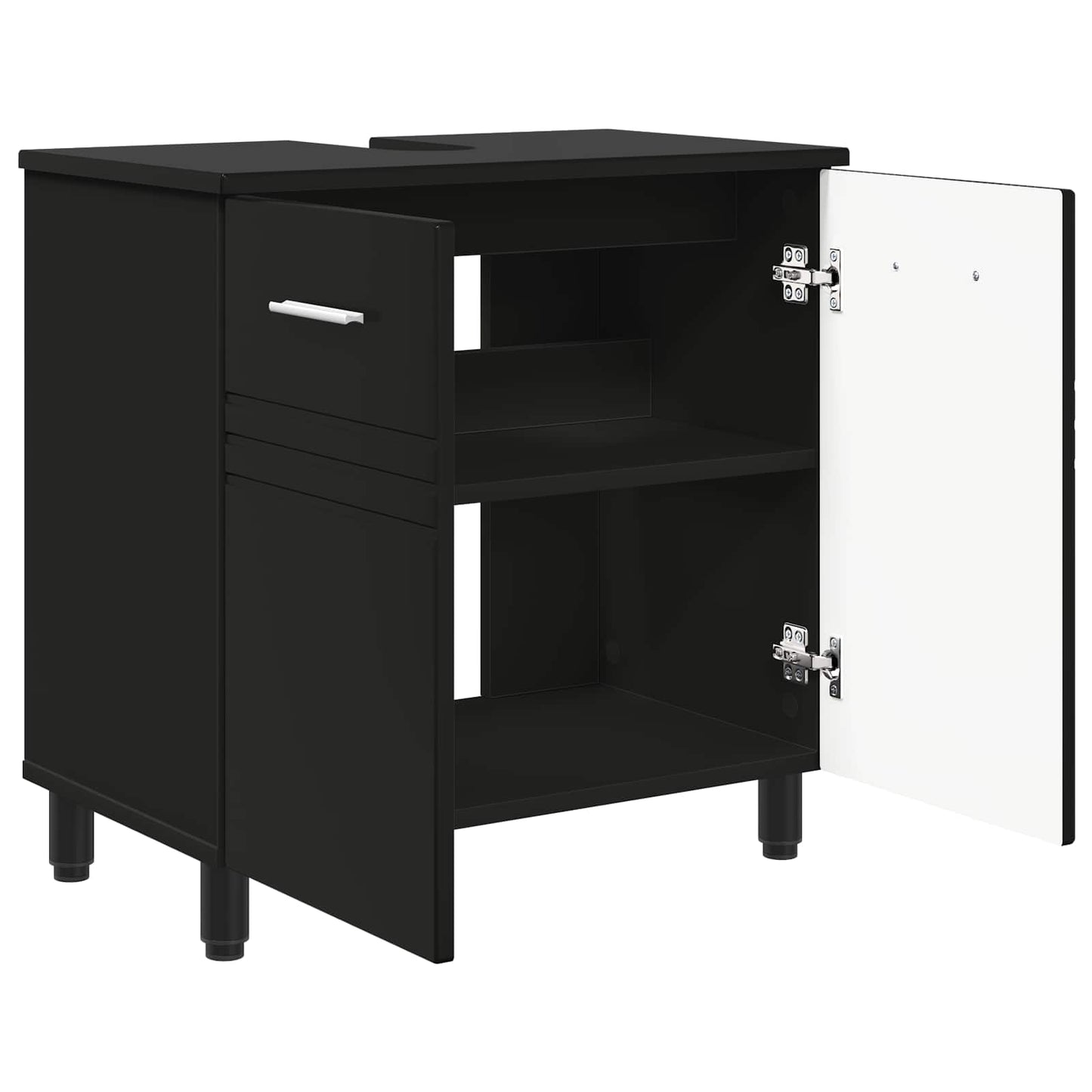 vidaXL Bathroom Vanity Unit Black 60 x 35 x 60 cm Engineered Wood