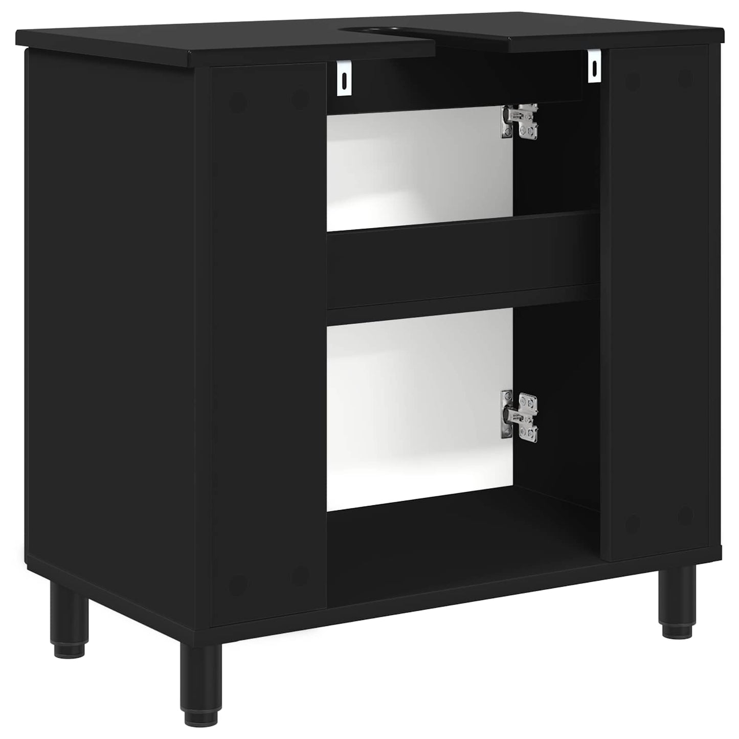 vidaXL Bathroom Vanity Unit Black 60 x 35 x 60 cm Engineered Wood
