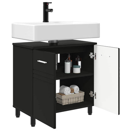 vidaXL Bathroom Vanity Unit Black 60 x 35 x 60 cm Engineered Wood