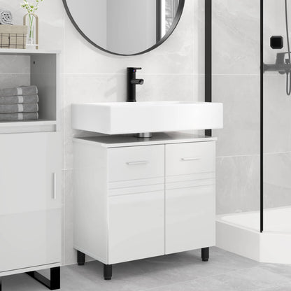 vidaXL Bathroom Vanity Unit High Gloss White 60 x 35 x 60 cm