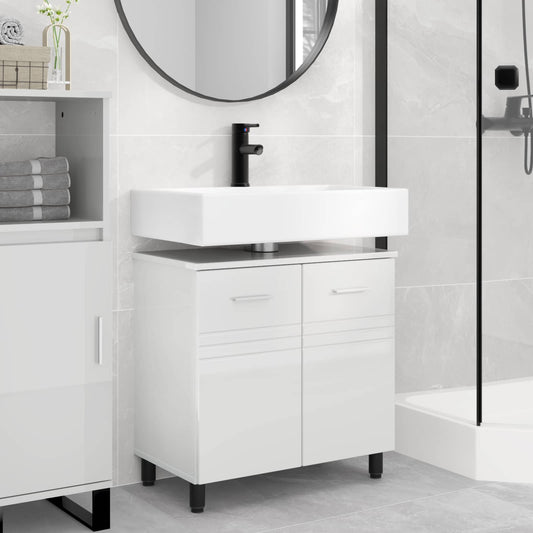 vidaXL Bathroom Vanity Unit High Gloss White 60 x 35 x 60 cm