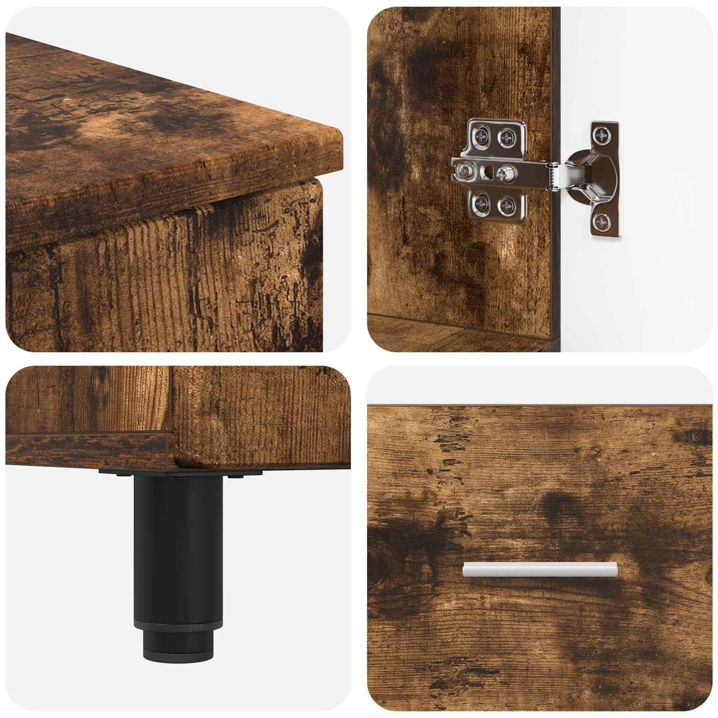 vidaXL Bathroom Vanity Unit Smoked Oak 60 x 35 x 60 cm Engineered Wood