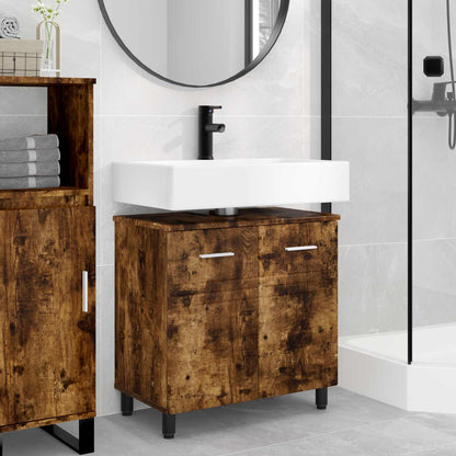 vidaXL Bathroom Vanity Unit Smoked Oak 60 x 35 x 60 cm Engineered Wood