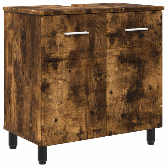 vidaXL Bathroom Vanity Unit Smoked Oak 60 x 35 x 60 cm Engineered Wood
