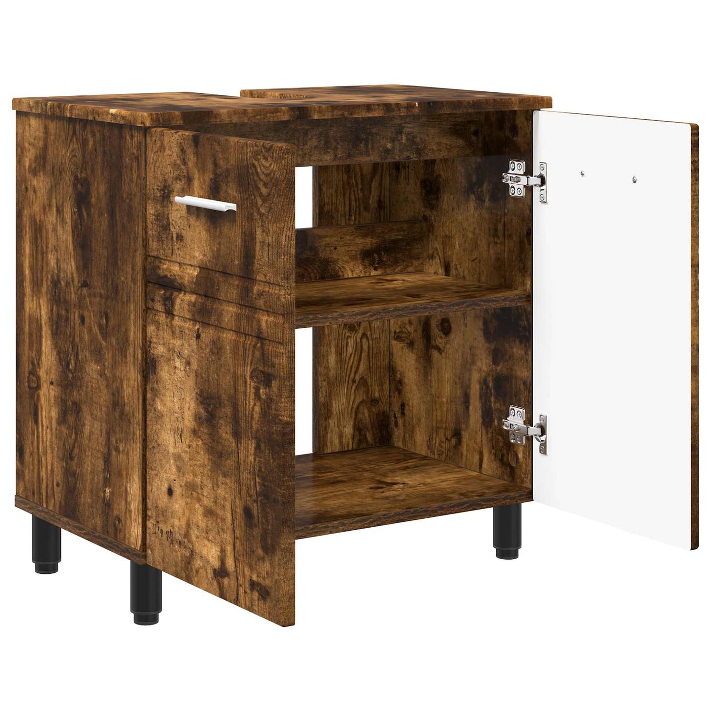 vidaXL Bathroom Vanity Unit Smoked Oak 60 x 35 x 60 cm Engineered Wood