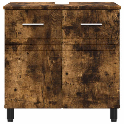 vidaXL Bathroom Vanity Unit Smoked Oak 60 x 35 x 60 cm Engineered Wood