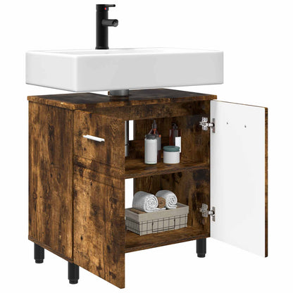 vidaXL Bathroom Vanity Unit Smoked Oak 60 x 35 x 60 cm Engineered Wood