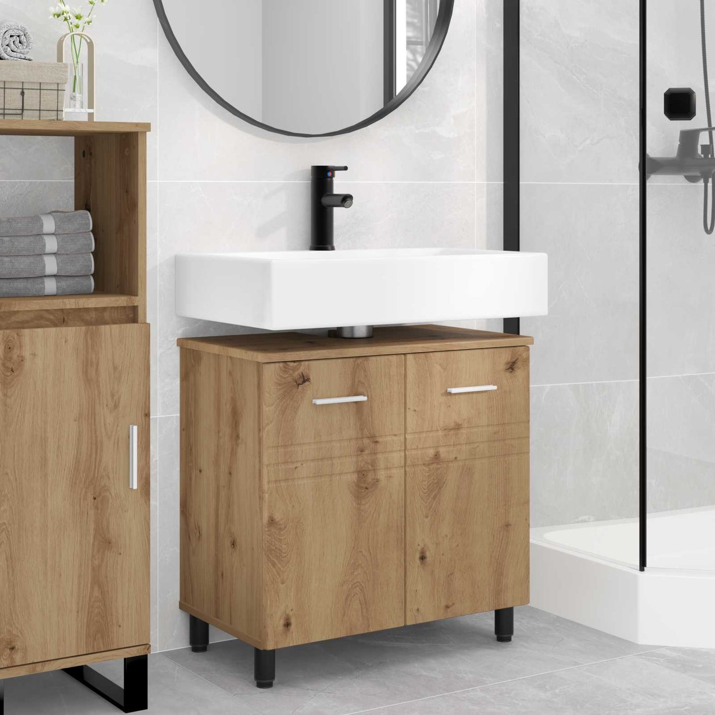 vidaXL Bathroom Vanity Unit Artisan Oak 60 x 35 x 60 cm