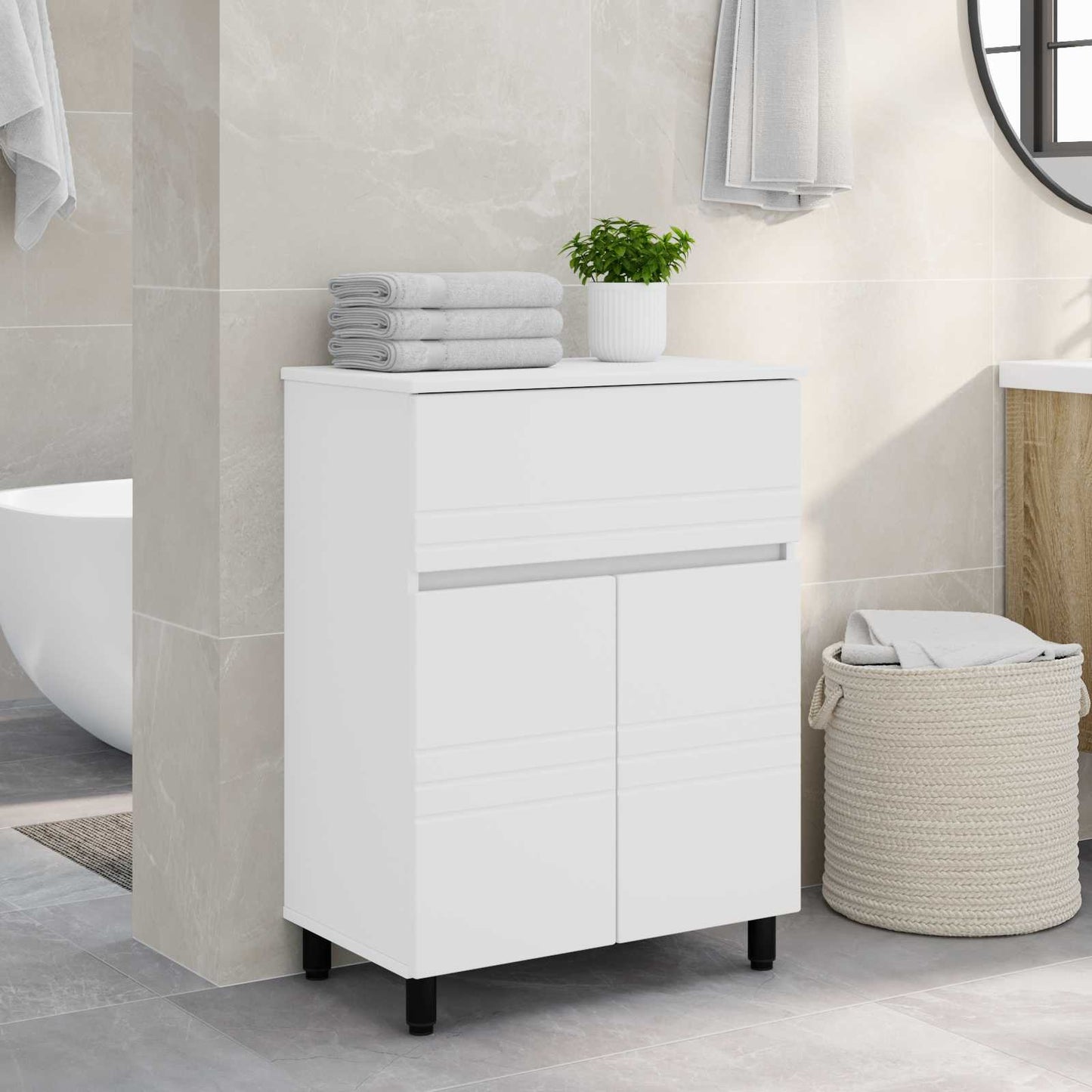 vidaXL Bathroom Vanity Unit White 60 x 35 x 80 cm Engineered Wood