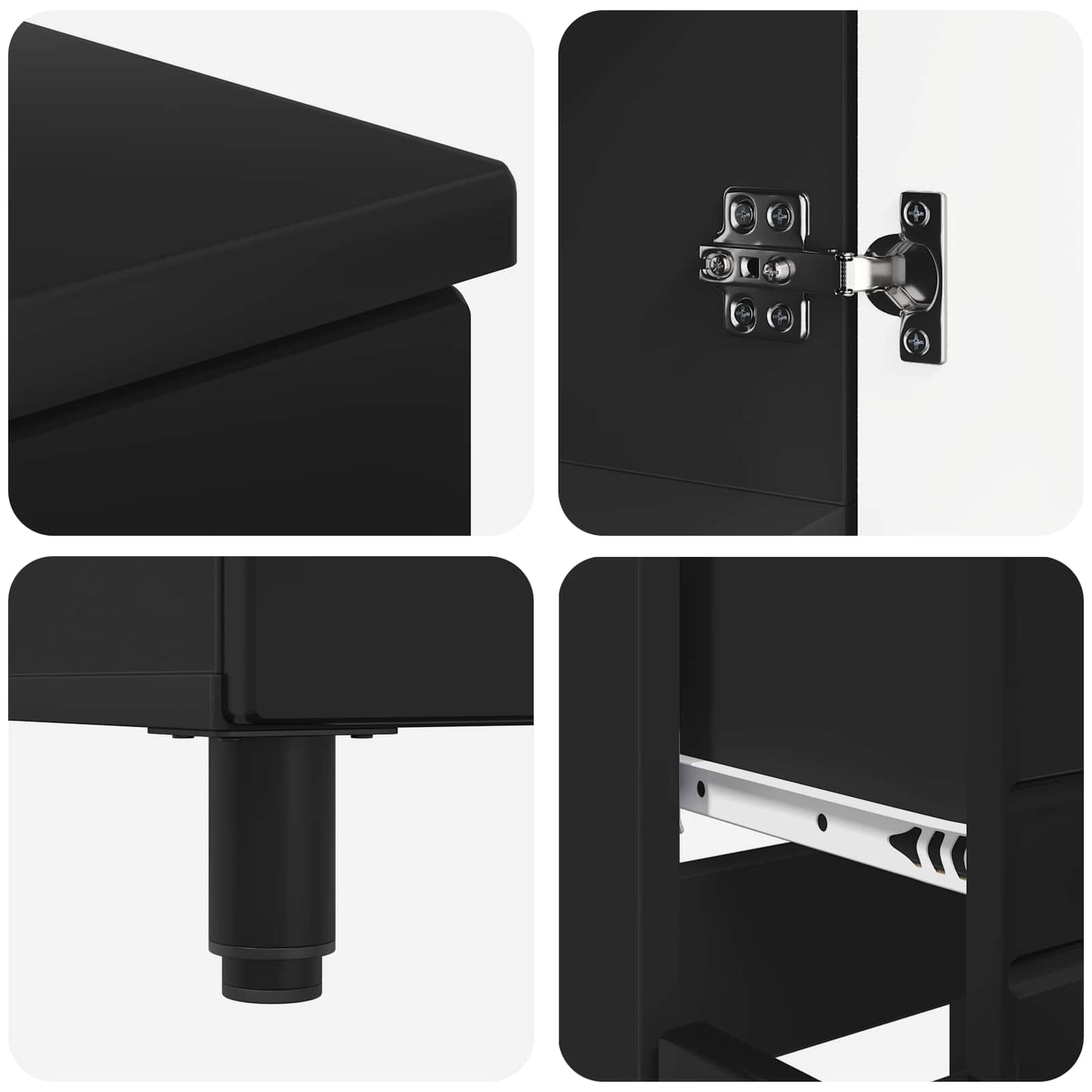 vidaXL Bathroom Vanity Unit Black 60 x 35 x 80 cm Engineered Wood
