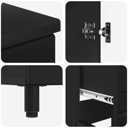 vidaXL Bathroom Vanity Unit Black 60 x 35 x 80 cm Engineered Wood