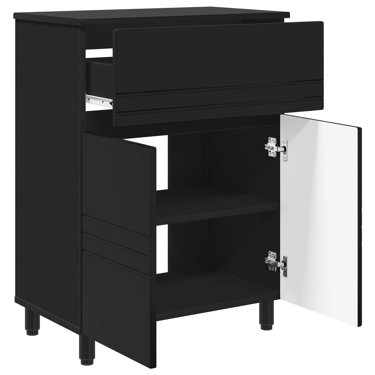 vidaXL Bathroom Vanity Unit Black 60 x 35 x 80 cm Engineered Wood