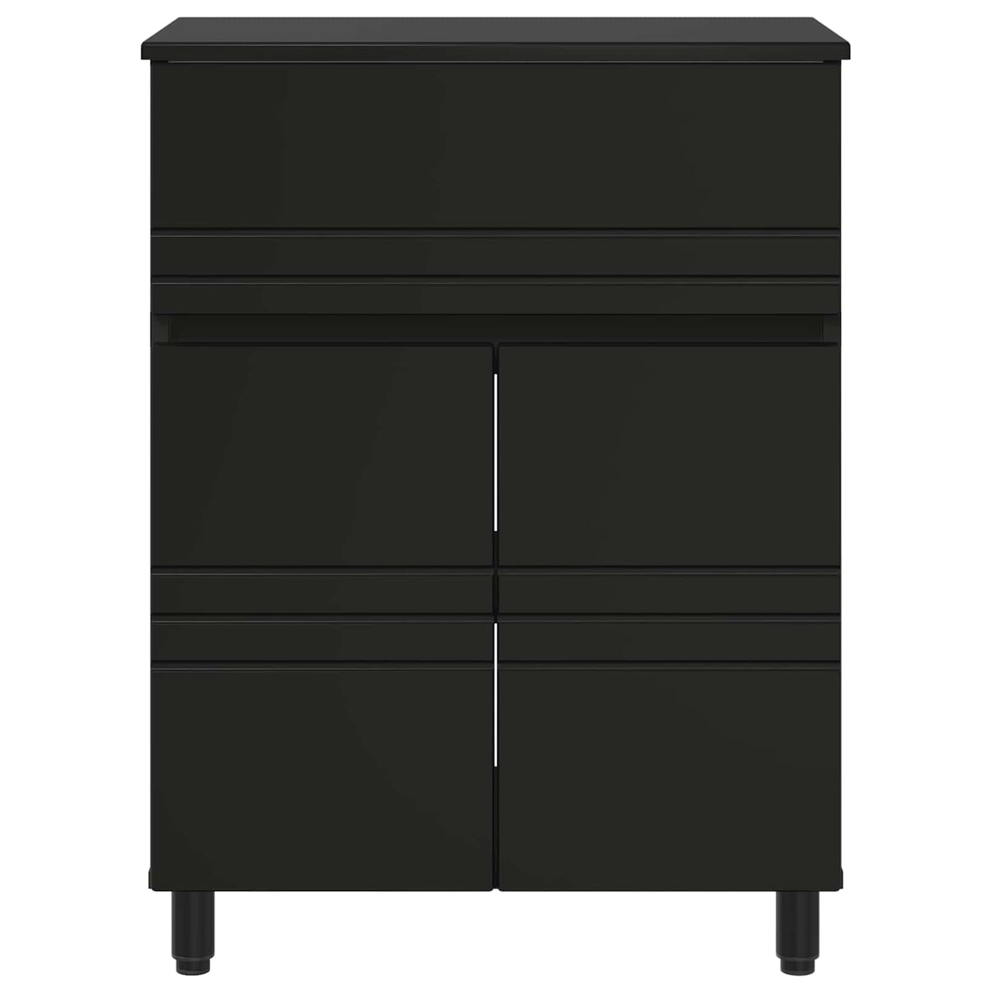 vidaXL Bathroom Vanity Unit Black 60 x 35 x 80 cm Engineered Wood